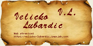 Veličko Lubardić vizit kartica
